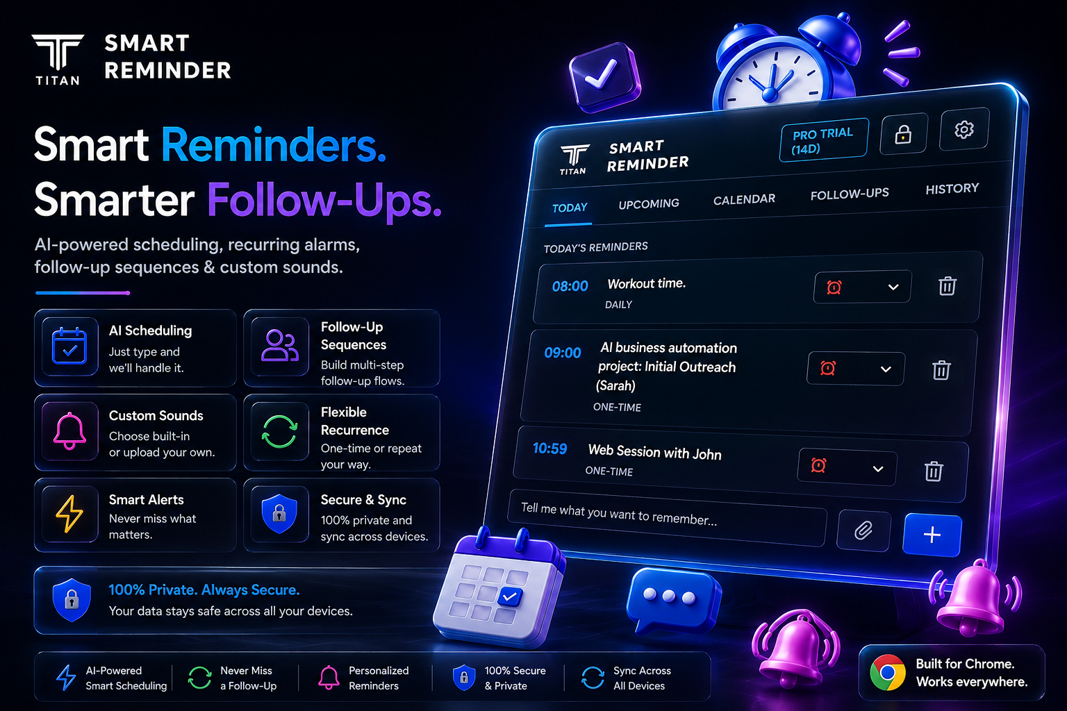 Titan Smart Reminder — Smart Reminders. Smarter Follow-Ups.